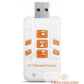 ORIENT AU-01PL (W)  USB адаптер для микрофона и наушников комбинированная расцветка (Белый)
