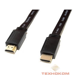 5bites APC-185-003 Кабель  HDMI M / HDMI M V1.4b, высокоскоростной, ethernet+3D, зол.разъемы, плоский, 3м.