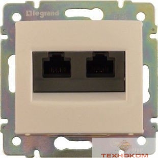 Legrand 774131 Розетка RJ45 Valena 2 выхода Кат.5e UTP монтаж на захватах слоновая кость