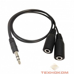 CBR Кабель-переходник 3.5 jack M to 2 3.5 F Human Friends Duo Black, 0,3 м., Duo Black