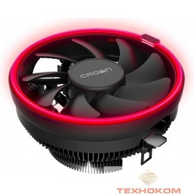 CROWN Кулер для процессора CM-1150PWM RED (Сокет AM4 Ready, 115X, 775, TDP до 115 Ватт, коннектор 4pin PWM, Красная подсветка, Размер: 126(L)*126(W)*70(H)мм)