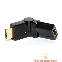 5bites HH1004G Переходник HDMI M / HDMI F 1.4B, 360° поворотный, зол.разъемы