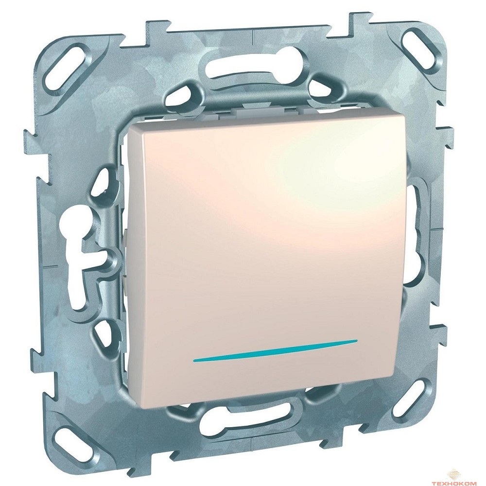 Schneider-electric MGU5.201.25NZD UNICA ВЫКЛЮЧАТЕЛЬ 1-клавишный, с подсветкой, сх. 1а, БЕЖЕВЫЙ