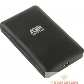 AgeStar 3UBCP3 (BLACK) USB 3.0 Внешний корпус 2.5" SATAIII HDD/SSD USB 3.0, пластик, черный, безвинтовая конструкция