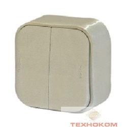 Legrand 782232 Выключатель 10A двухклавишный (Слоновая кость)