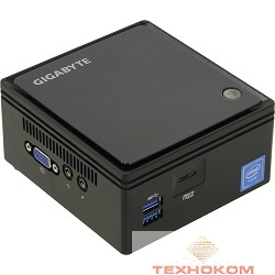Gigabyte BRIX GB-BACE-3000, Celeron N3000, 1 DDR3L SO-DIMM 0Gb, 2.5"HDD 0Gb, Wi-Fi, Bluetooth, GLAN, HDMI + D-SUB, USB3.0, NO OS, Black