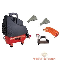 FUBAG WOOD MASTER KIT Компрессор + набор из 4 предметов [8213790KOA611 (8213790KOA537)] {Реси- вер, л 6.Произ- водит., л/мин 180 Давле- ние, бар 8 Мощность, кВт1.1 Напря- жение, В 220 Вес, кг 14}