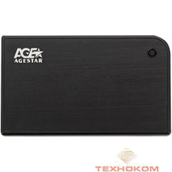 AgeStar 3UB2A14 BLACK USB 3.0 Внешний корпус 2.5" SATA AgeStar 3UB2A14 (BLACK) USB3.0, алюминий, черный, безвинтовая конструкция [10604]