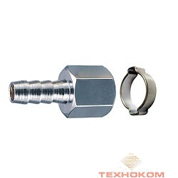 FUBAG Переходник 1/4"F на елочку 10мм с обжимным кольцом 10х15мм блистер  [180252 B]