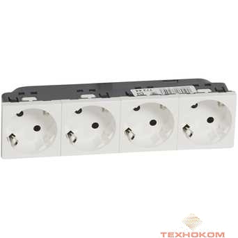 Legrand 077254 Розетка 4 x 2К+3 под углом 45° - Программа Mosaic - стандартная