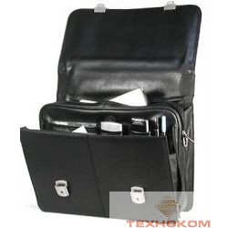 Сумка  PORTCASE HB-1015  Black  {кожа, черн. до 15"}
