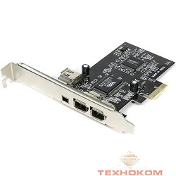 Espada Контроллер PCI-E, 1394a, 3внеш+1внутр порт, oem (PCIe1394a) (41667)