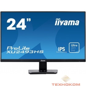 IIYAMA 23.8" XU2493HS-B1 черный {IPS LED 1920x1080@60Hz 4ms 16:9 250cd 1000:1 178/178 D-Sub HDMI DisplayPort AudioOut 2Wx2}