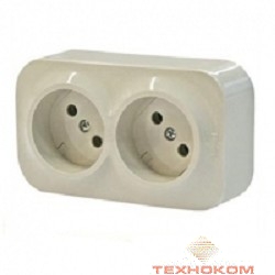 Legrand 782242 Розетка двойная без заземления без шторок Quteo (Слоновая кость)