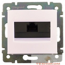 Legrand 774246 Розетка  Valena компьютерная RJ45 категория 6, 1 выход UTP, IP20, с захватами (белая)