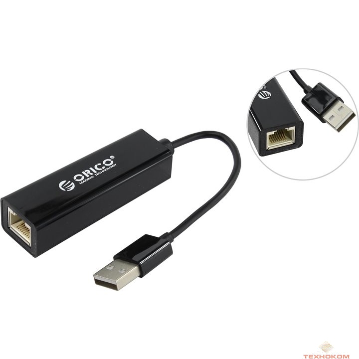 ORICO UTJ-U2-BK Адаптер USB Ethernet Orico UTJ-U2 (черный)