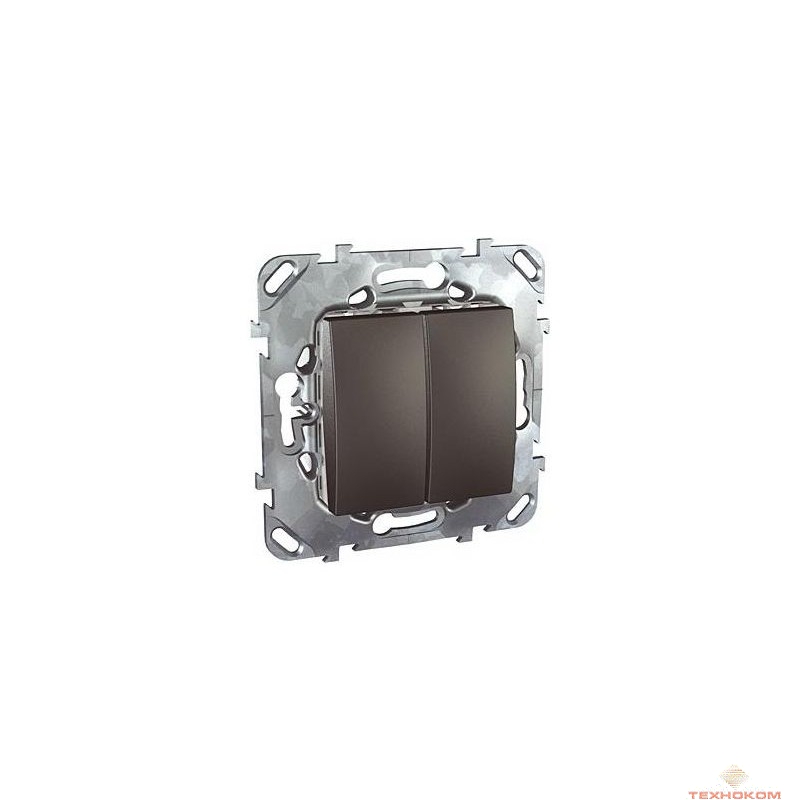 Schneider-electric MGU5.211.12ZD UNICA TOP ВЫКЛЮЧАТЕЛЬ 2-клавишный, сх. 5, ГРАФИТ