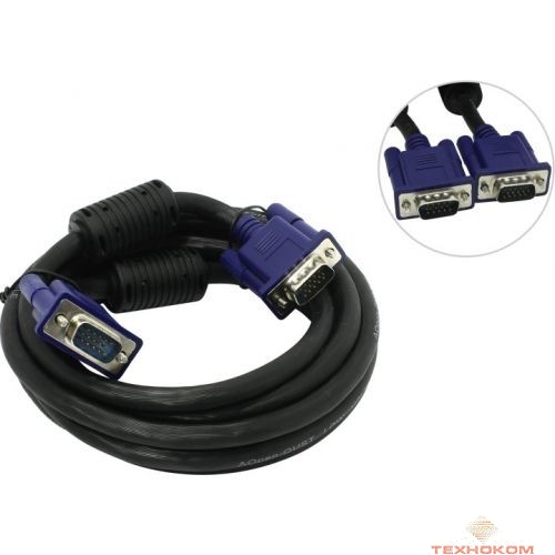 Aopen/Qust (ACG341AD-3M) Кабель монитор-SVGA card (15M-15M) 3м 2 фильтра [6938510840936]