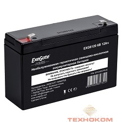 Exegate EP234537RUS Аккумуляторная батарея  Exegate EG12-6 / EXG6120, 6В 12Ач, клеммы F1 (универсальные)
