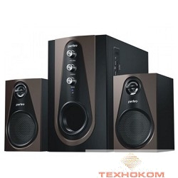 Perfeo "Scenic" PF-103-BT, чёрно-коричневый {BLUETOOTH, FM-тюнер, USB/SD, ПДУ, 20Вт+5х2Вт}