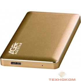 AgeStar 3UB2A16 (GOLD) USB 3.0 Внешний корпус 2.5" SATA, алюминий, золотой, безвинтовая конструкция