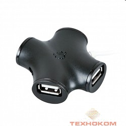 CBR CH-100 Black, USB-концентратор  4 порта, USB 2.0