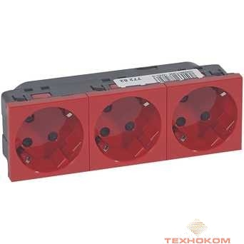 Legrand 077282 Розетка 3 x 2К+3 под углом 45° - Программа Mosaic - с механической блокировкой
