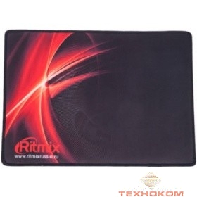 RITMIX MPD-050 Gaming Black Red {330*240*3 mm, игровая поверхность (Ковер для мыши), нескользящая основа из натурального каучука, тканевая поверхность, простроченные края}