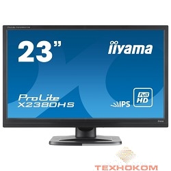 IIYAMA 23" X2380HS-B1 черный {IPS LED 1920x1080 5ms 16:9 250cd 178гр/178гр D-Sub DVI HDMI}