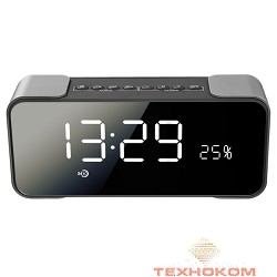 Ginzzu GM-884B, BT-Колонка 2x5w/LCD/TF/AUX/FM/часы/2 будильника