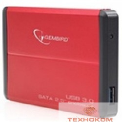 Gembird EE2-U3S-2-R Внешний корпус 2.5" Gembird EE2-U3S-2 ,  красный, USB 3.0, SATA