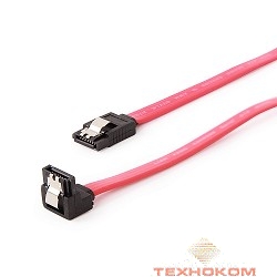 Cablexpert Кабель интерфейсный SATA 50см, угловой разъем, 7pin/7pin, защелка, пакет (CC-SATAM-DATA90)