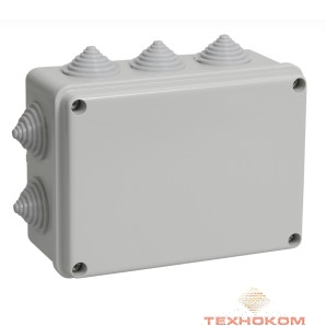Iek UKO10-150-110-070-K41-44 Коробка КМ41241 распаячная для о/п 150х110х70 мм IP44 (RAL7035, 10 гермовводов)