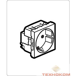 Legrand 077211 РОЗЕТКА 2К+3 С ВИНТОВЫМИ ЗАЖИМАМИ - ПРОГРАММА MOSAIC - НЕМЕЦКИЙ СТАНДАРТ - СО ШТОРОКАМИ - 2 МОДУЛЯ