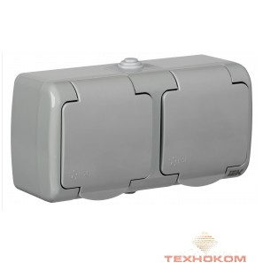 Iek ERA22-K03-16-54 РСш22-2-А Розетка 2-ая с з/к откр. уст. 16А IP54 AQUATIC