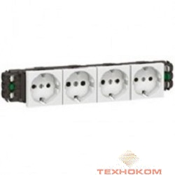Legrand 077404 Розетка 4 х 2К+3 - Программа Mosaic - для установки в кабель-канале - автоматические клеммы - стандартная