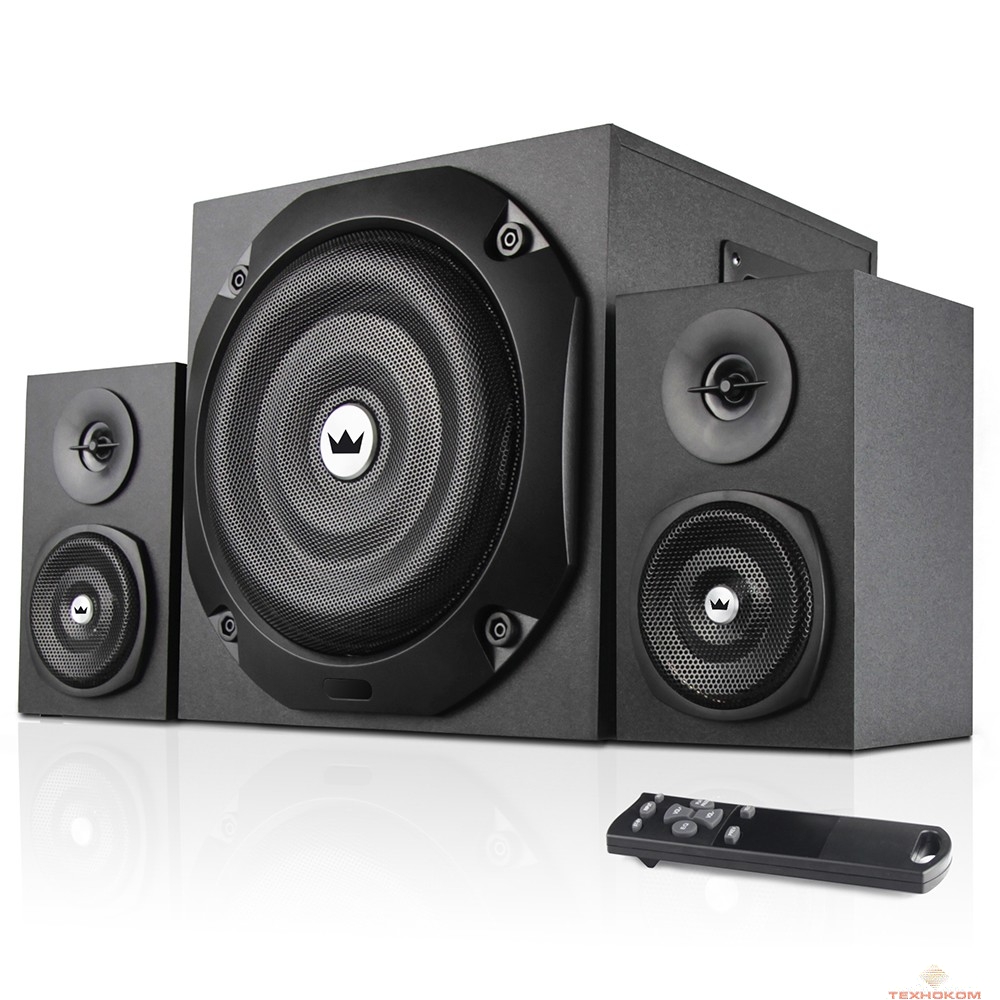 Акустическая система 2.1 CROWN CMBS-401 (МДФ, Bluetooth, 20W+10W*2 (RMS)=40W; приёмник FM; картридер; интерфейс USB; IR пульт)
