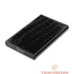 Gembird EE2-U2S-70L Внешний корпус 2.5" L, черный, USB 2.0, SATA, металл+кожзам, блистер