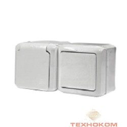 Legrand 782318 Выключатель + Розетка Quteo IP44 Quteo (Белый)