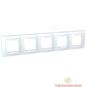 Schneider-electric MGU2.010.18 UNICA РАМКА с декоративным элементом, 5-постовая, БЕЛЫЙ