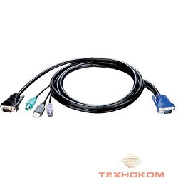 D-Link KVM-401 Кабель для KVM-переключателей KVM-440/450 длиной 1,8 м с разъемами PS2