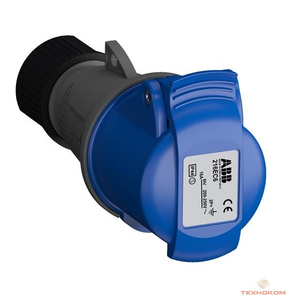 ABB 2CMA102003R1000 Розетка кабельная Easy&Safe 216EC6,16А,2P+E,IP44,6ч