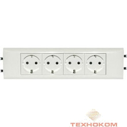 Legrand  077434 Розетка 4 х 2К+3 - Программа Mosaic - для установки в кабель-канале - автоматические клеммы - стандартная