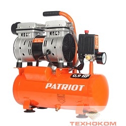 PATRIOT WO 10-120 Компрессор [525306370] {Безмасляный; Мощн.: 0,65 кВт; Напр.230В.Об. дв.: 2850 об/мин; Производ.: 120 л/мин; Объем ресивера: 10 л; Давление: 8 бар}