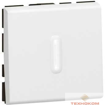 Legrand 077012 ПЕРЕКЛЮЧАТЕЛЬ НА ДВА НАПРАВЛЕНИЯ - ПРОГРАММА MOSAIC - 2 МОДУЛЯ - 10 AX - СО СВЕТОДИОДНОЙ ПОДСВЕТКОЙ - БЕЛЫЙ