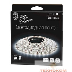 ЭРА Лента светодиодная 7,2Вт/м LS5050-30LED-IP20-W Холодный белый  {Лента светодиодная (5м/10мм)}