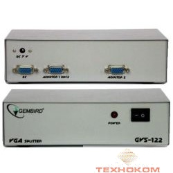 GVS122  Разветвитель сигнала VGA на 2 монитора (Gembird)