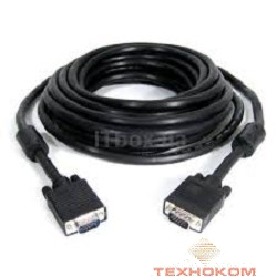 Gembird/Cablexpert CC-PPVGA-30M-B, Кабель VGA Premium , 15M/15M, 30м, черный, тройной экран, феррит.кольца