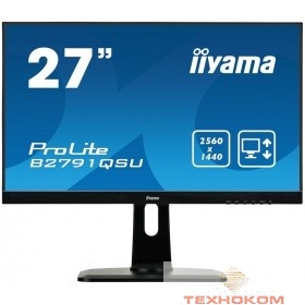 IIYAMA 27" B2791QSU-B1 черный {TN+film LED 2560x1440 1ms 16:9 1000:1 350cd 170гр/160гр DVI HDMI DisplayPort 2Wx2}