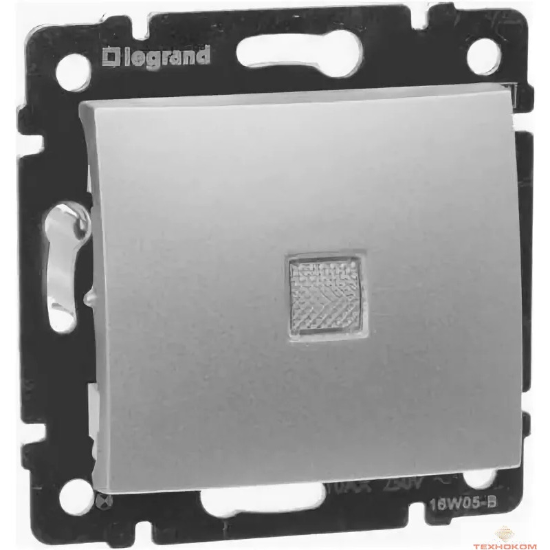 Legrand 770110 Выключатель Valena одноклавишный с подсветкой алюминий